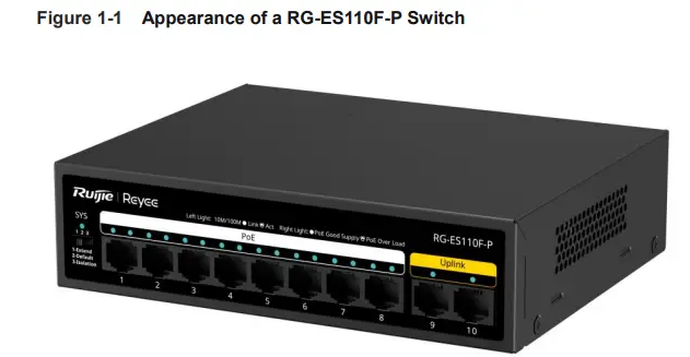RG-ES110F-P Switch PoE no gestionado 
