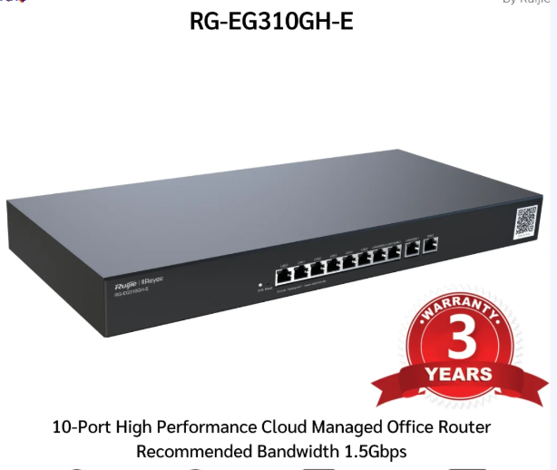 RG-EG310GH-E, Reyee 10-Port High-Performance Cloud Managed Office Router