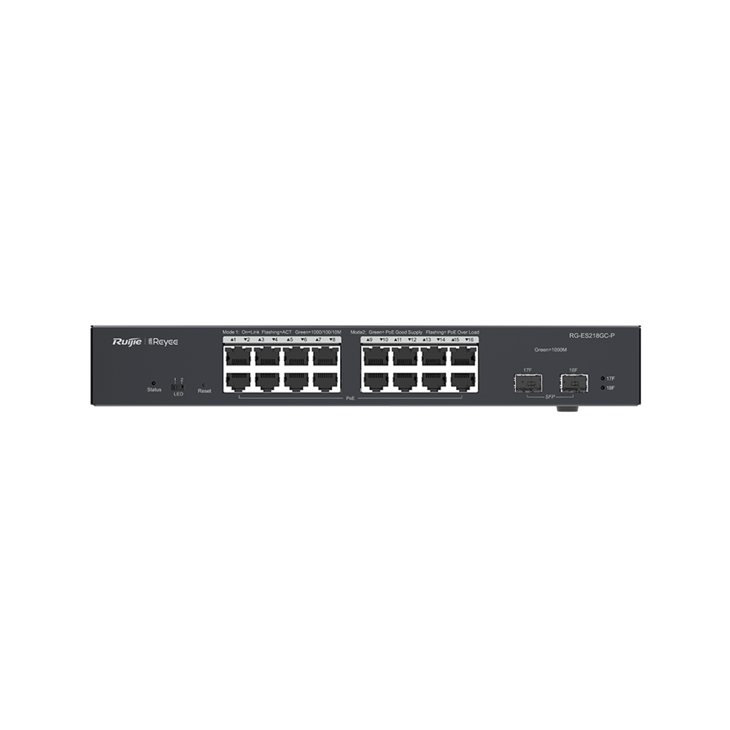 Switch Ruijie Adm 16 P Poe 2xgigabit Sfp