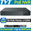 TD-3116H2-B2-B Grabador NVR TVT de 16 canales No POE